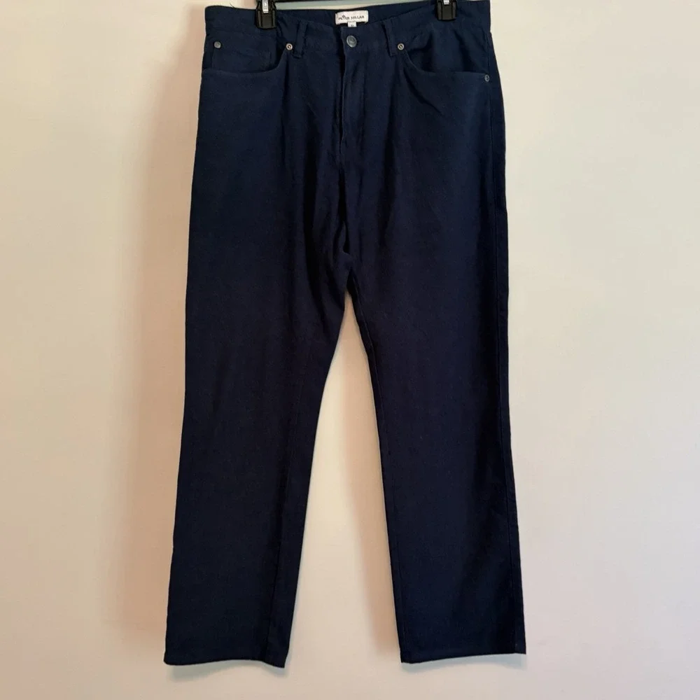 Peter Millar 5 Pocket Pants Sz 33 Navy‎ Blue Golf Preppy Straight Work Business
